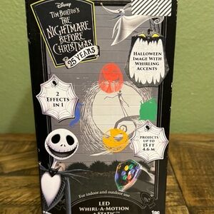 Disney Nightmare Before Christmas LED Projector with Black and White Accents